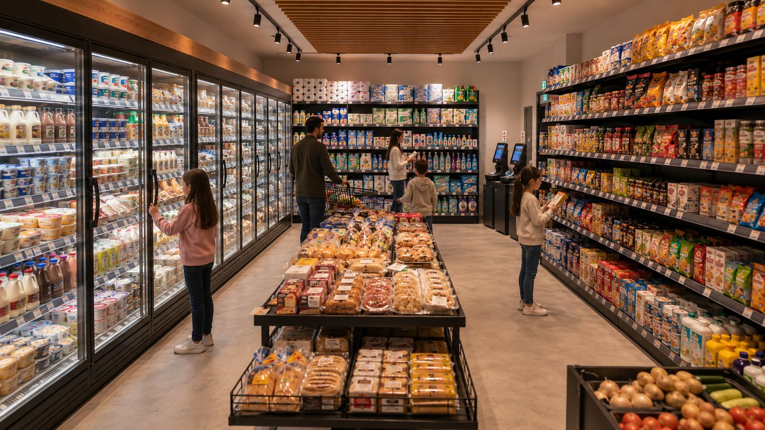 Bright modern mini-market interior